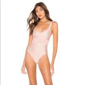 Revolve Tularosa One Piece Swim Suit Retro Pale Pink Large